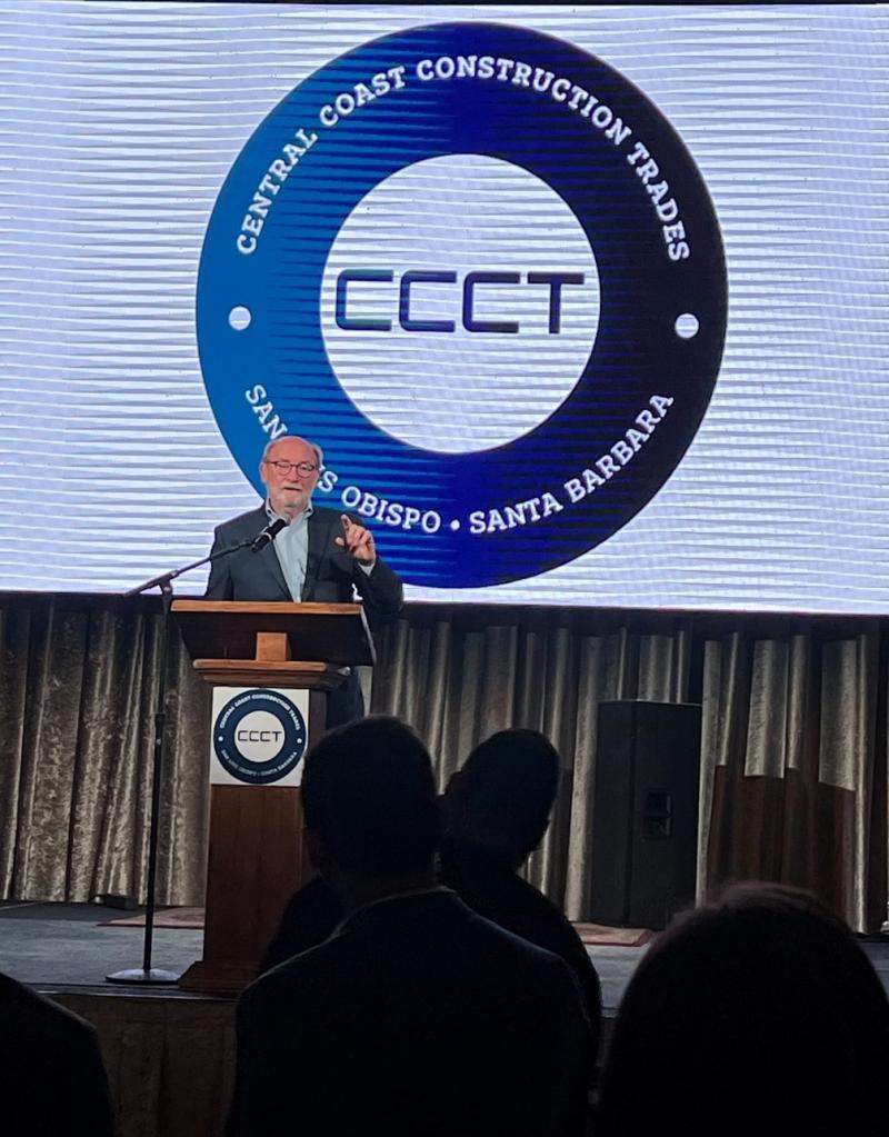 Senator Laird on stage at CCCT