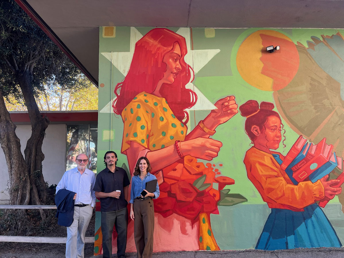 Jennifer Laine and Julian Torres took us on a great walking tour of the Hollister mural project featuring works by muralists Joshua Lawyer and MJ Lindo-Lawyer.