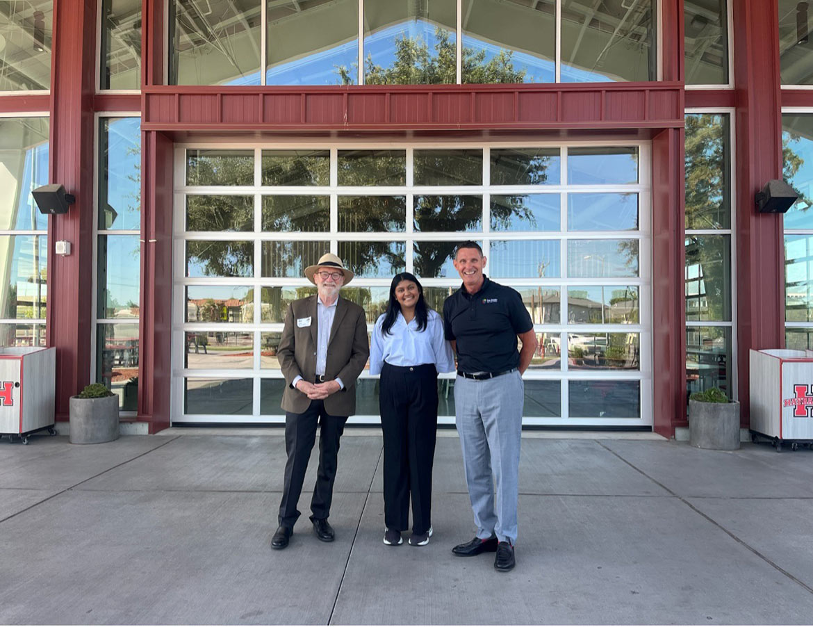 Senator Laird with San Benito High School District Superintendent Dr. Shawn Tennenbaum and Student Representative Aarya Morar.