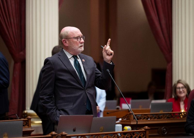 Senator Laird speaking on the Senate Floor during debate