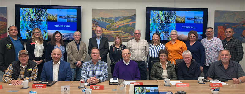 Senator Laird seated with stakeholders from Visit CA and tourism agencies along the Central Coast