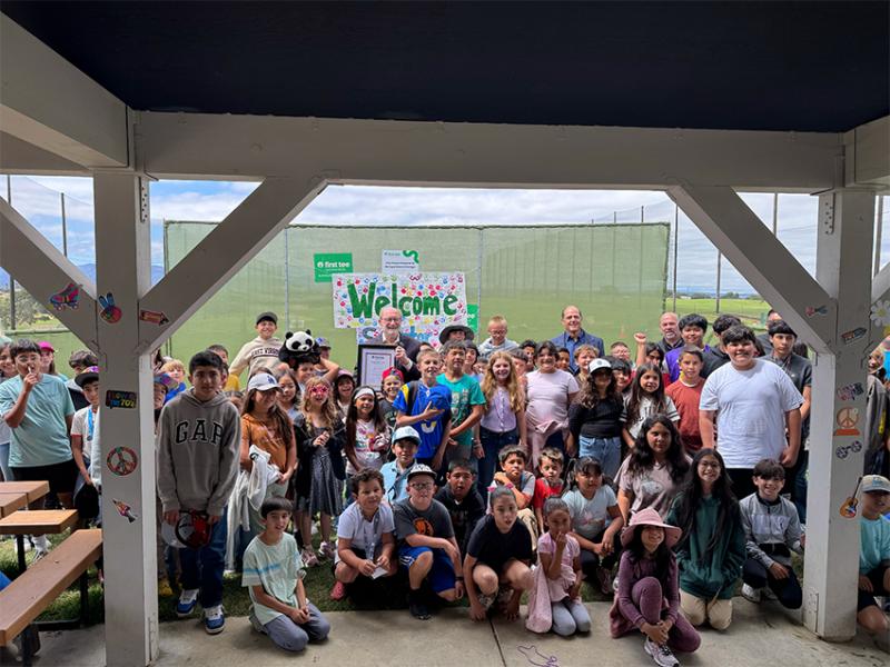 Senator Laird meets with youth participants from the First Tee Monterey program, supporting leadership and character development through the game of golf)