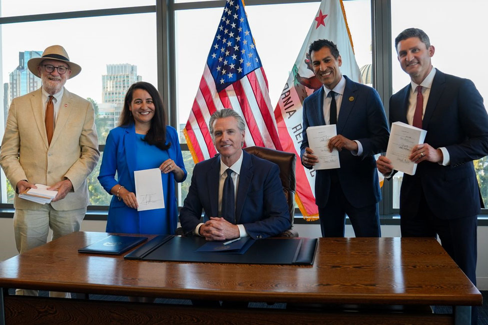 Senator Laird joins colleagues and Governor Newsom for signing of 2026-27 state budget.